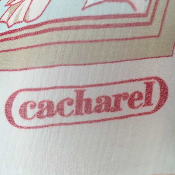 Vintage 1960's Silk Cacharel Floral Scarf - Picture 5 of 5